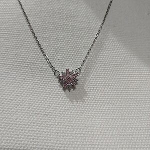 Pink crystal necklace